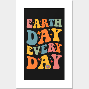 Earth Day Every Day Retro Vintage Sunset Happy Earth Day Posters and Art